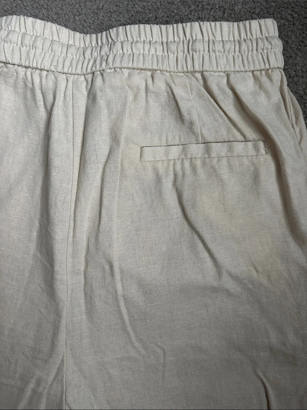 Zara Linen Blend Straight Pants in Light Sand Size XS
